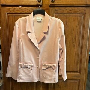Vintage Linda Lundstom Light pink Women's Blazer w/ bow pockets Size 12